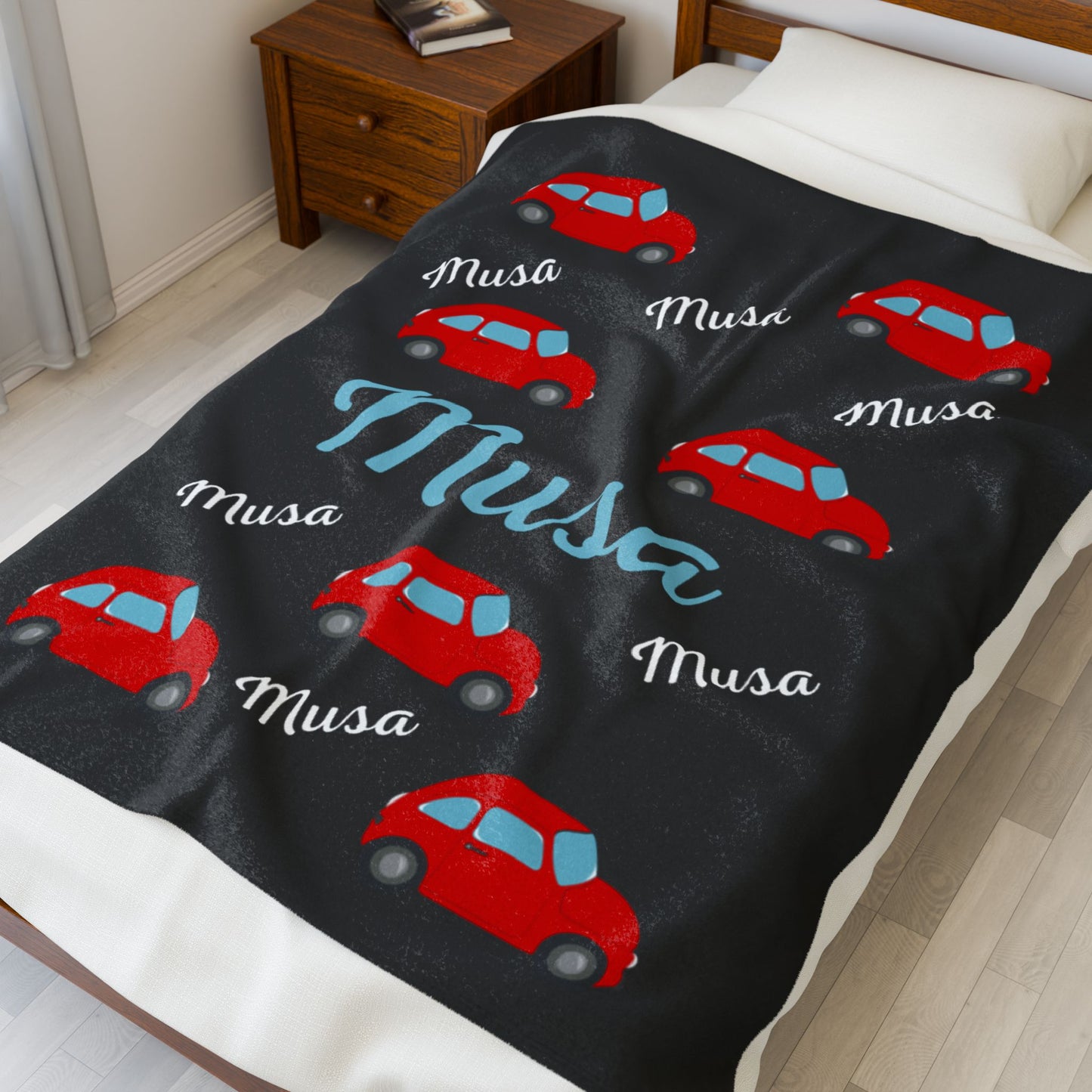 Personalized Kids Car Name Blanket