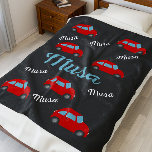 Personalized Kids Car Name Blanket